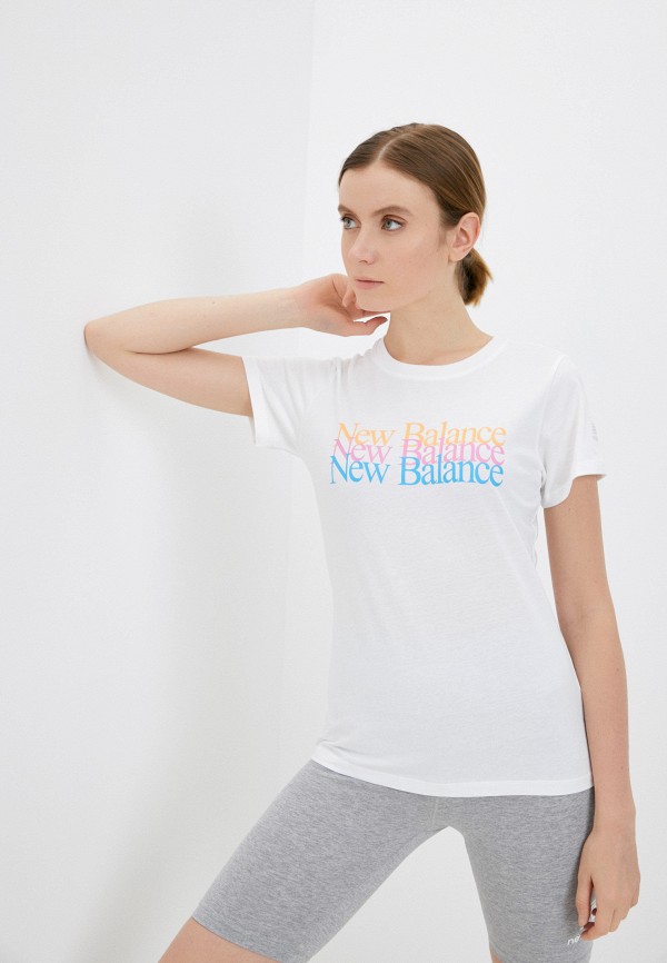 женская спортивные футболка new balance, белая