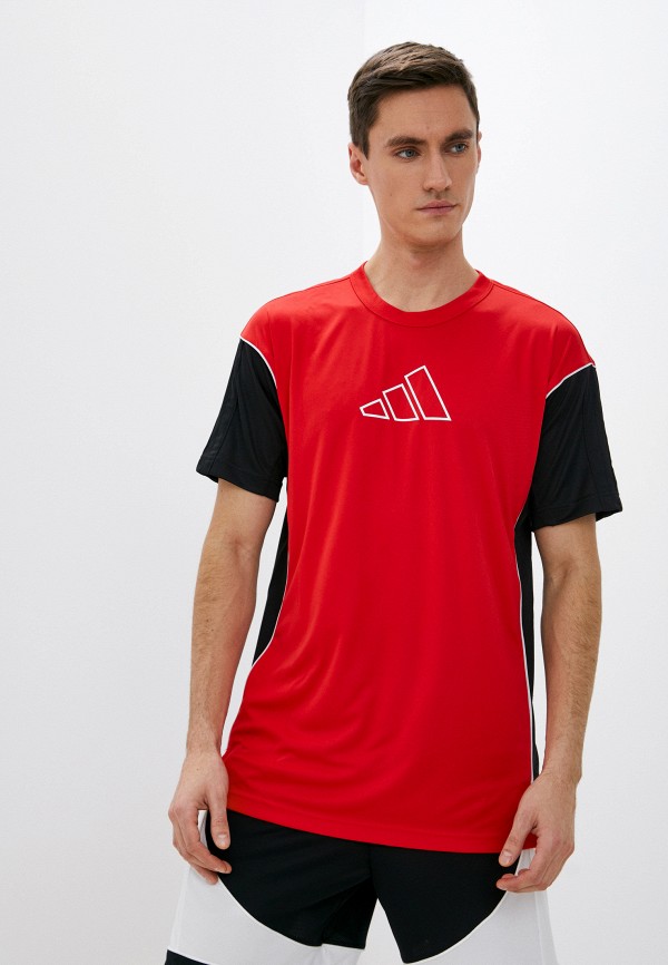 мужская спортивные футболка adidas, красная