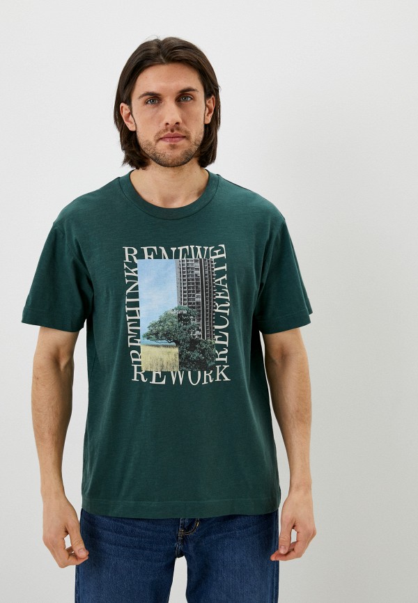 мужская футболка s.oliver, зеленая