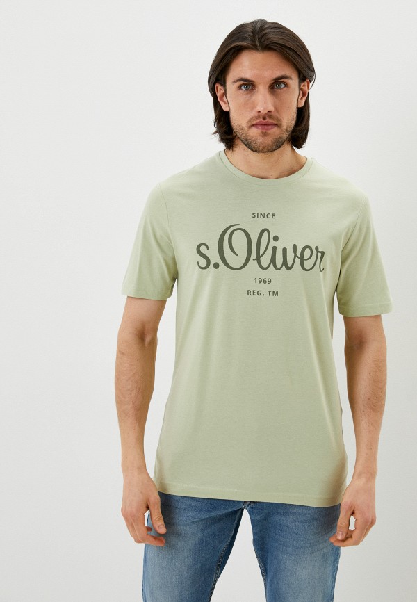 мужская футболка с коротким рукавом s.oliver, зеленая