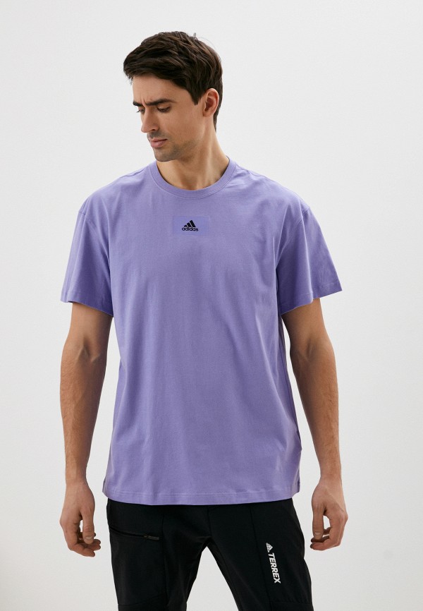 мужская спортивные футболка adidas, фиолетовая