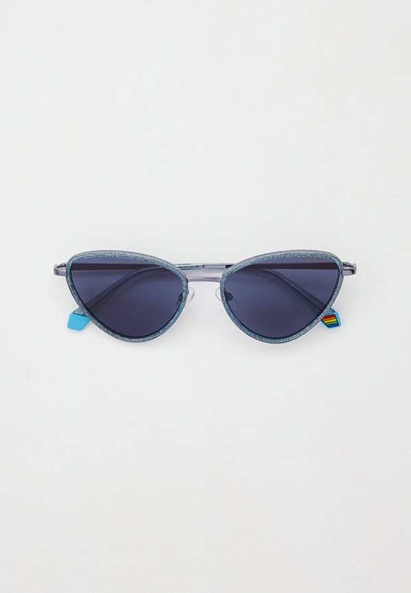 женские солнцезащитные очки polaroid, голубые