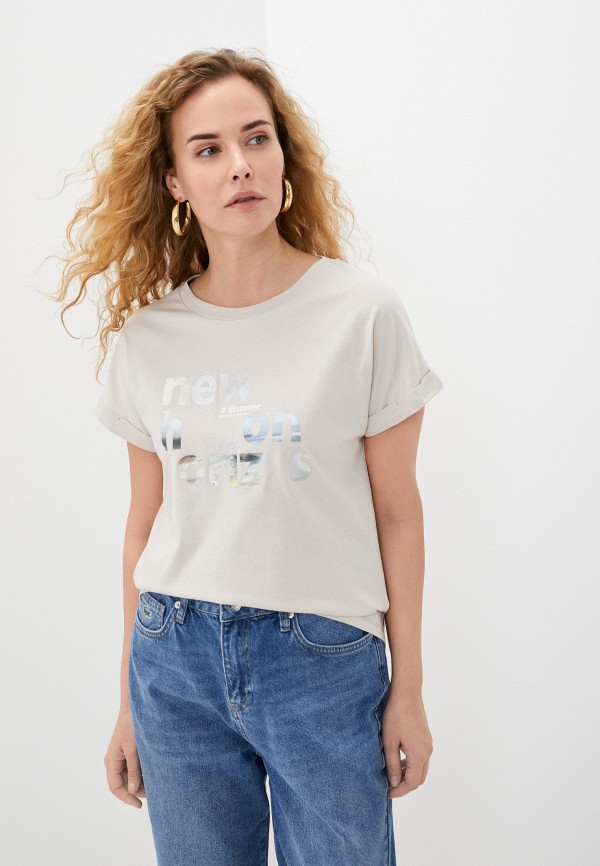 женская футболка unq, бежевая