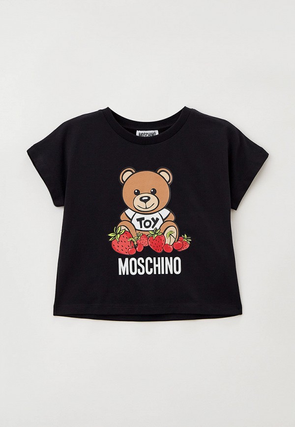 футболка с коротким рукавом moschino kid для девочки, черная