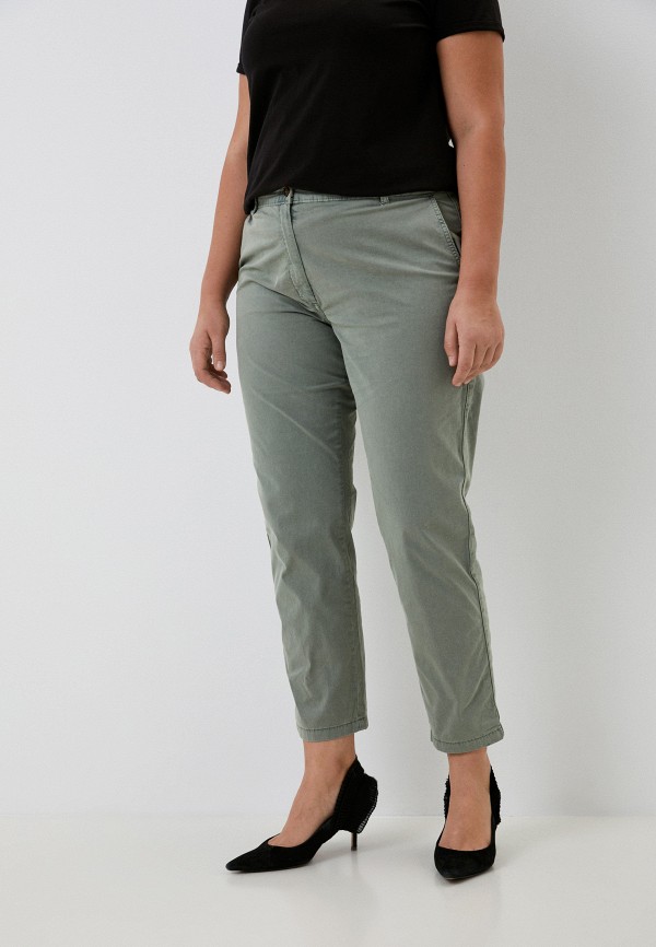 женские зауженные брюки marks & spencer, зеленые