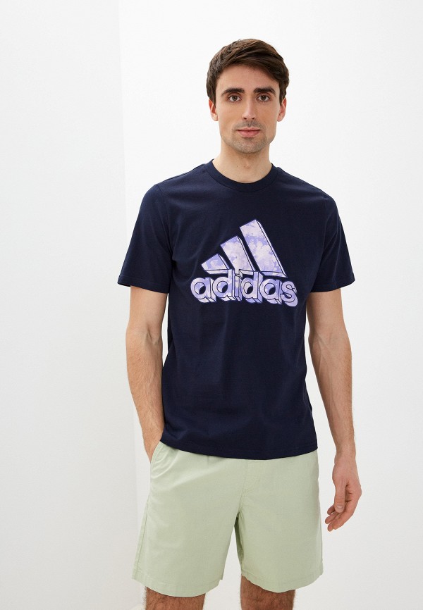 мужская спортивные футболка adidas, синяя