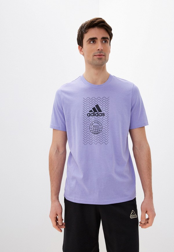 мужская спортивные футболка adidas, фиолетовая