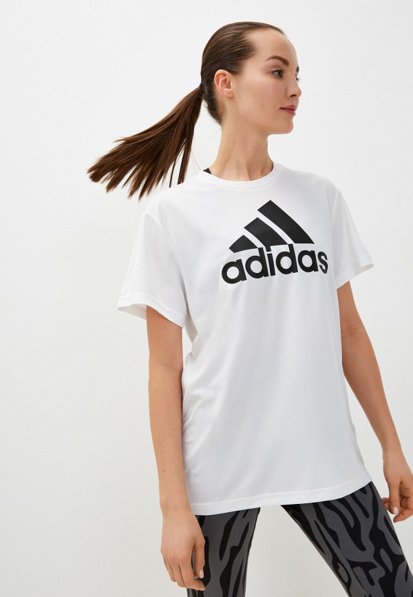 женская футболка adidas, белая