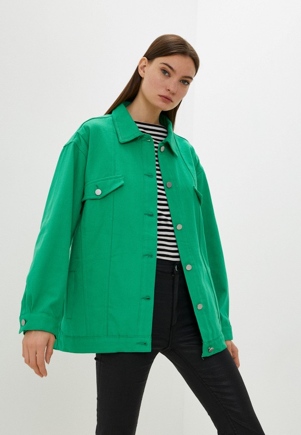 женская джинсовые куртка miss gabby, зеленая