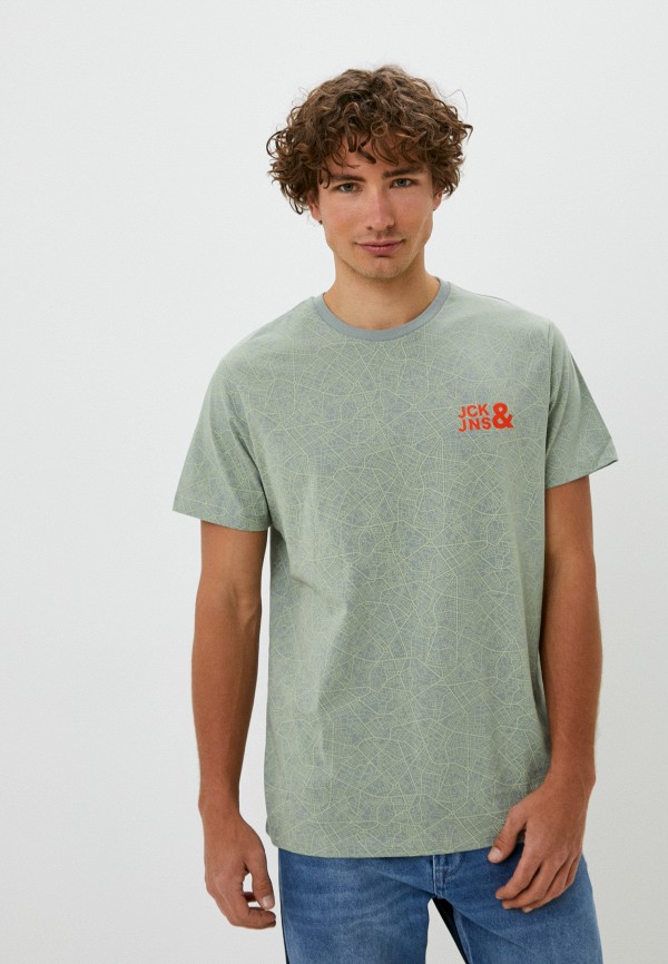 мужская футболка с коротким рукавом jack & jones, зеленая