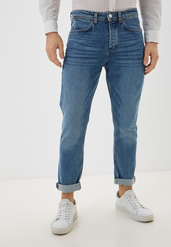 мужские зауженные джинсы marc o’polo denim, синие