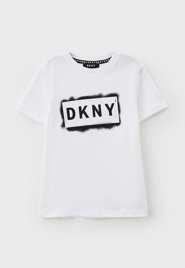 футболка с коротким рукавом dkny для мальчика, белая