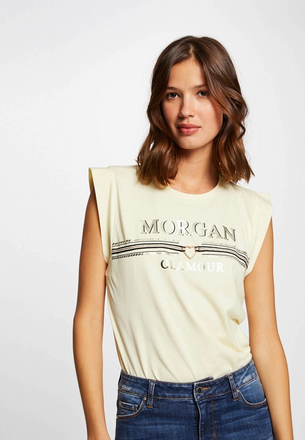 женская футболка morgan, бежевая