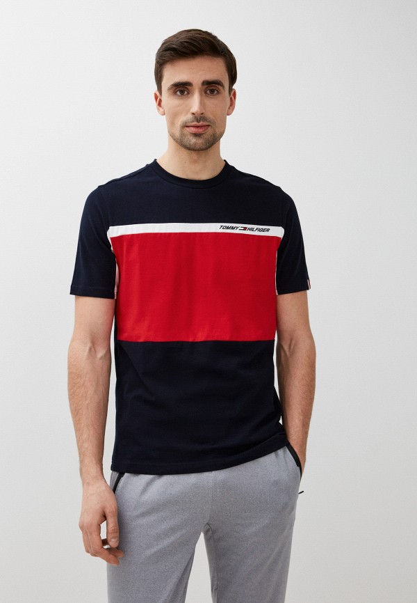 мужская футболка с коротким рукавом tommy hilfiger, синяя