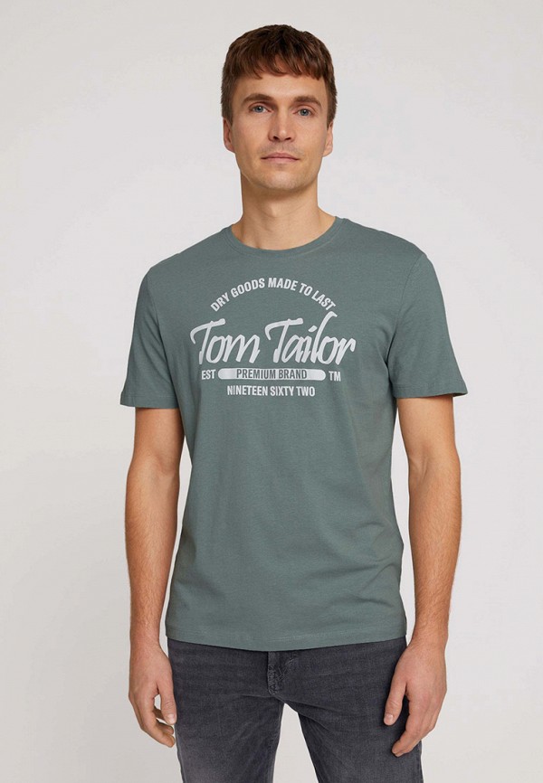 мужская футболка с коротким рукавом tom tailor, зеленая