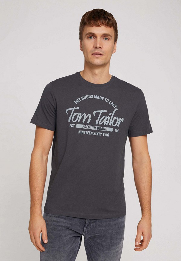 мужская футболка с коротким рукавом tom tailor, серая