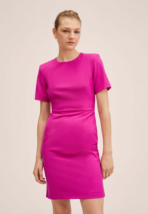 женское платье-футляр mango, розовое