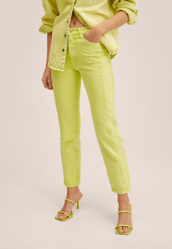 женские джинсы mango, зеленые