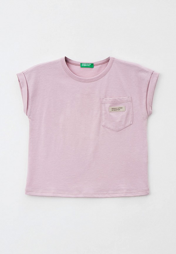 футболка с коротким рукавом united colors of benetton для девочки, фиолетовая
