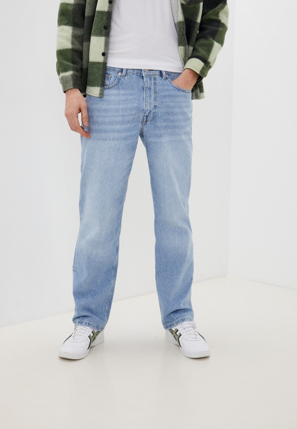 мужские прямые джинсы topman, голубые