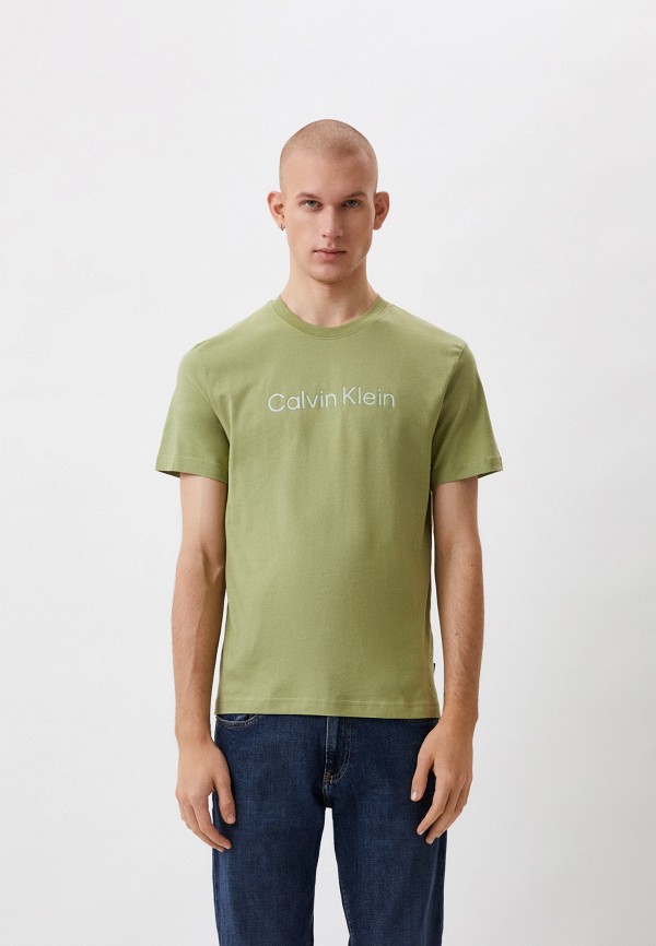 мужская футболка calvin klein, зеленая
