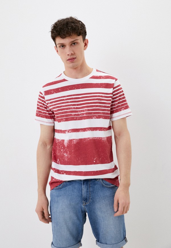 мужская футболка с коротким рукавом guess, бордовая
