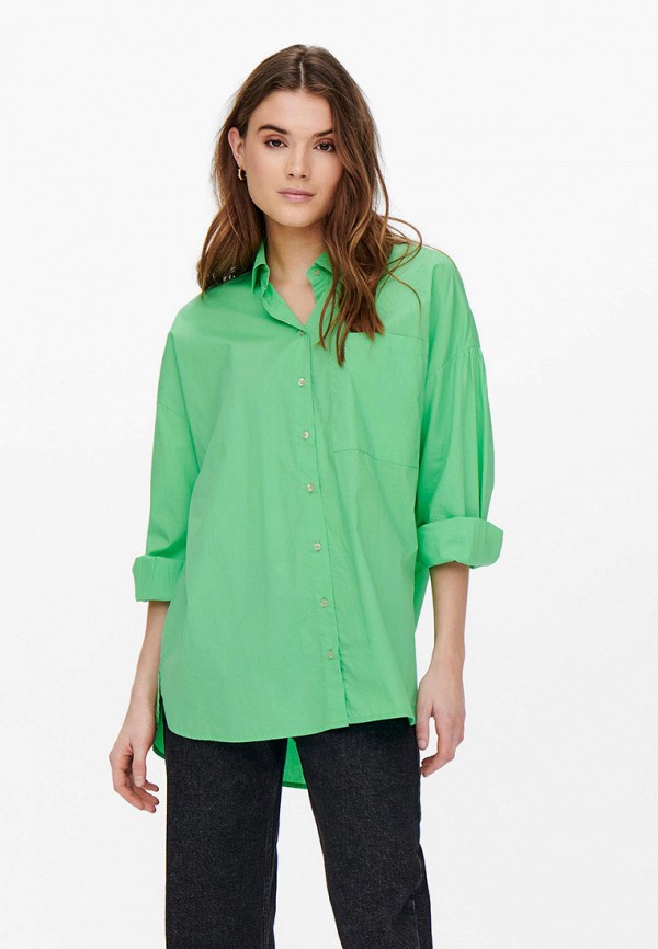 женская рубашка с длинным рукавом only, зеленая