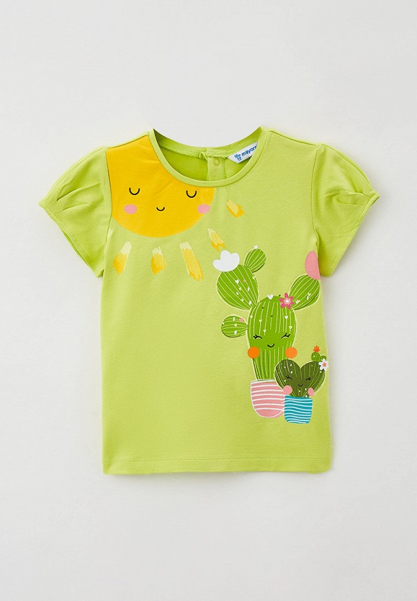 футболка с коротким рукавом mayoral для девочки, зеленая