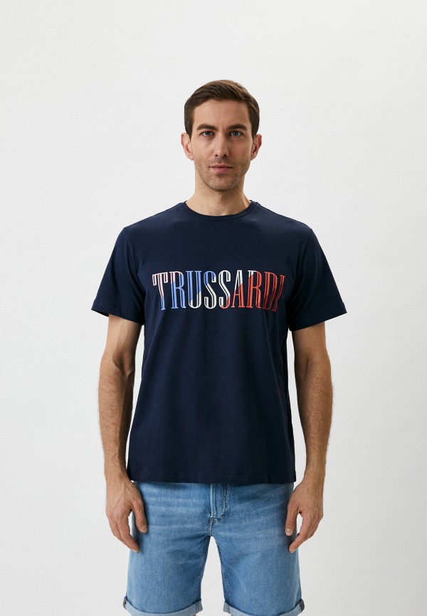 мужская футболка trussardi, синяя