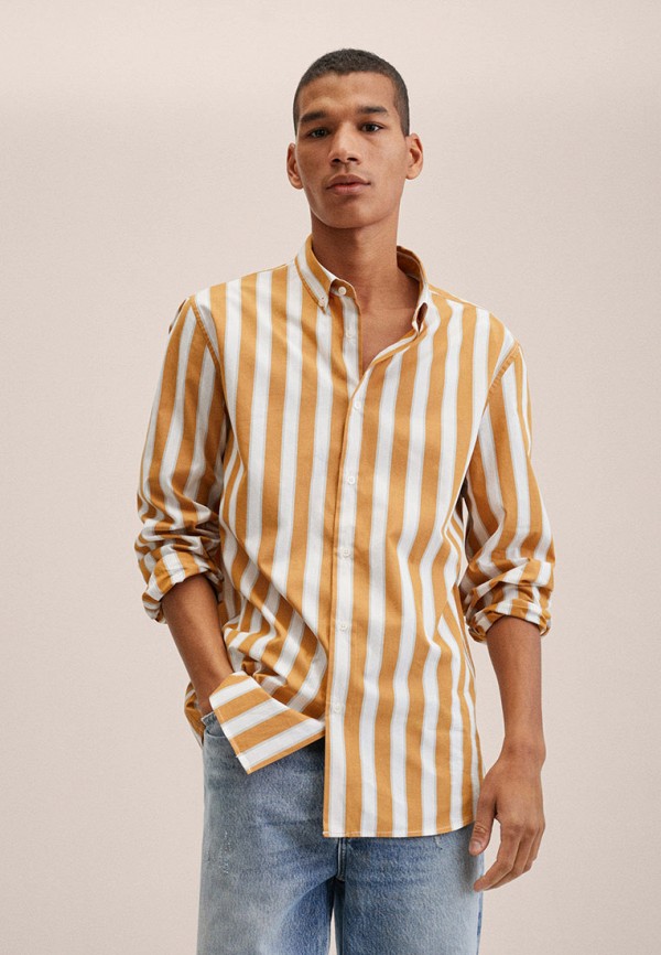 мужская рубашка с длинным рукавом mango man, разноцветная