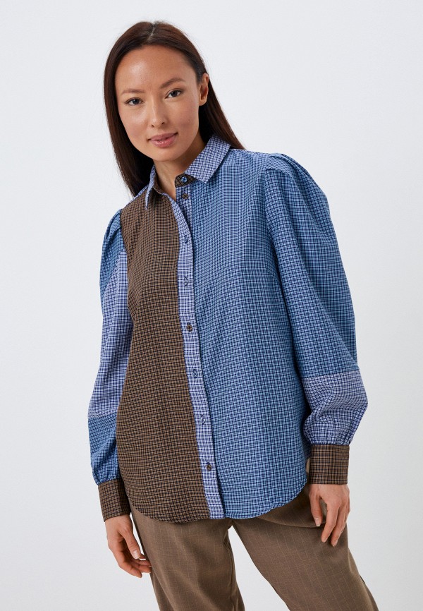 женская блузка numph, синяя