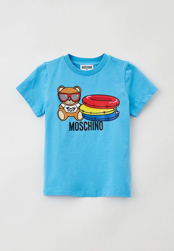 футболка с коротким рукавом moschino kid малыши, голубая