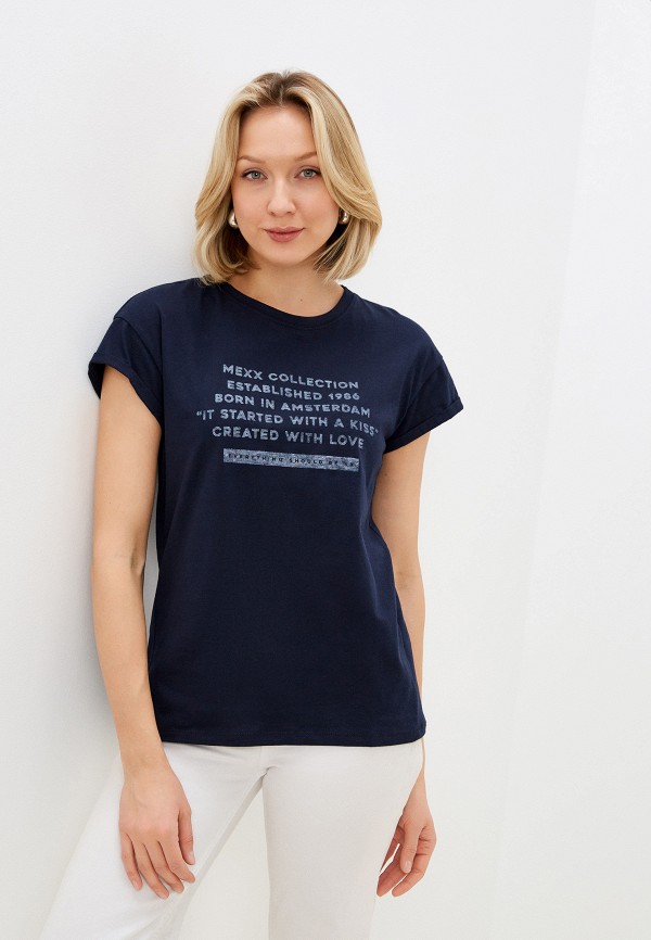женская футболка mexx, синяя