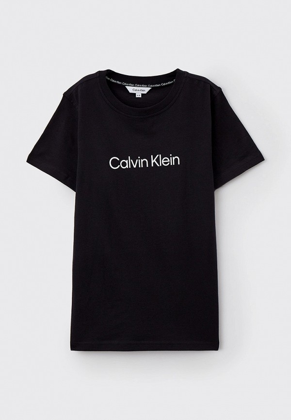 футболка calvin klein для мальчика, черная