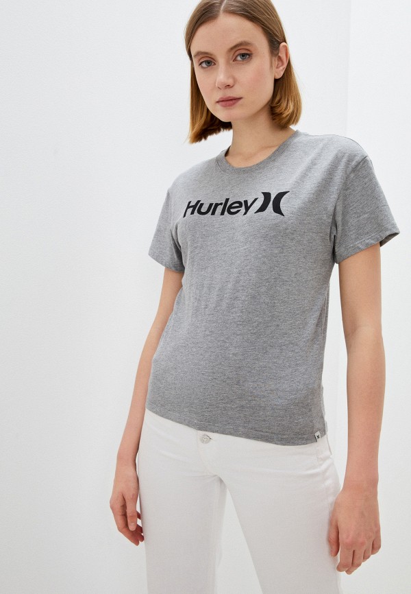 женская спортивные футболка hurley, серая