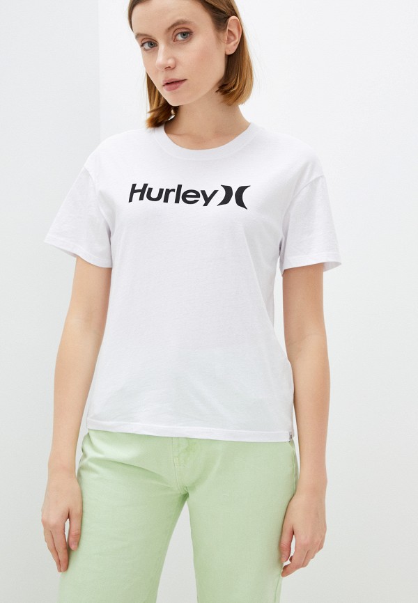 женская спортивные футболка hurley, белая