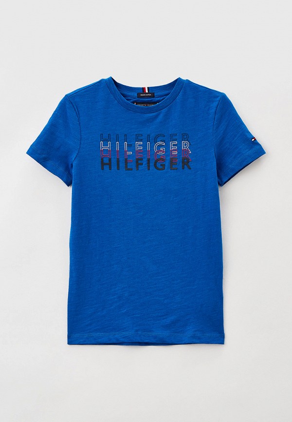 футболка с коротким рукавом tommy hilfiger для мальчика, синяя