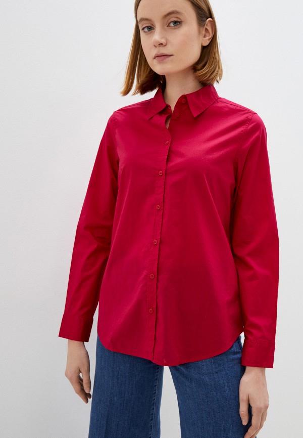 женская рубашка с длинным рукавом united colors of benetton, фуксия