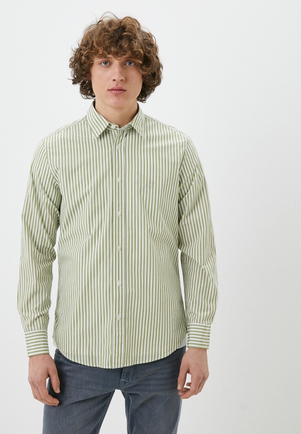 мужская рубашка с длинным рукавом united colors of benetton, зеленая