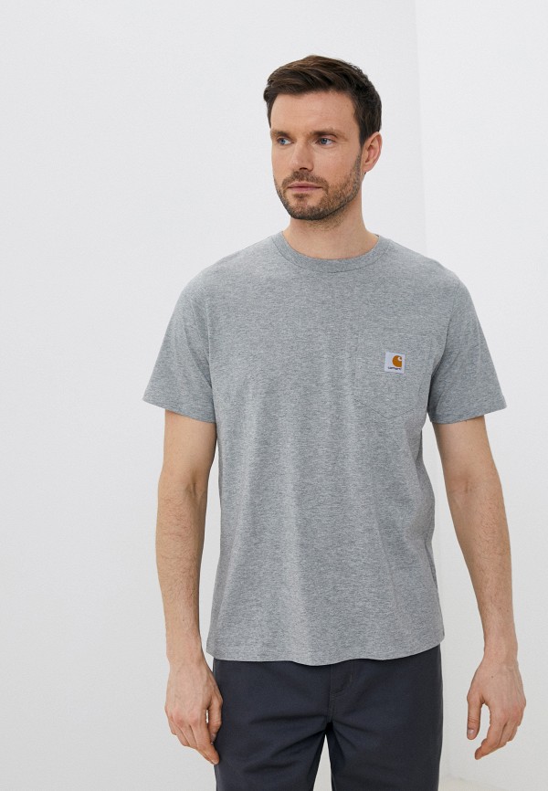 мужская футболка с коротким рукавом carhartt wip, серая