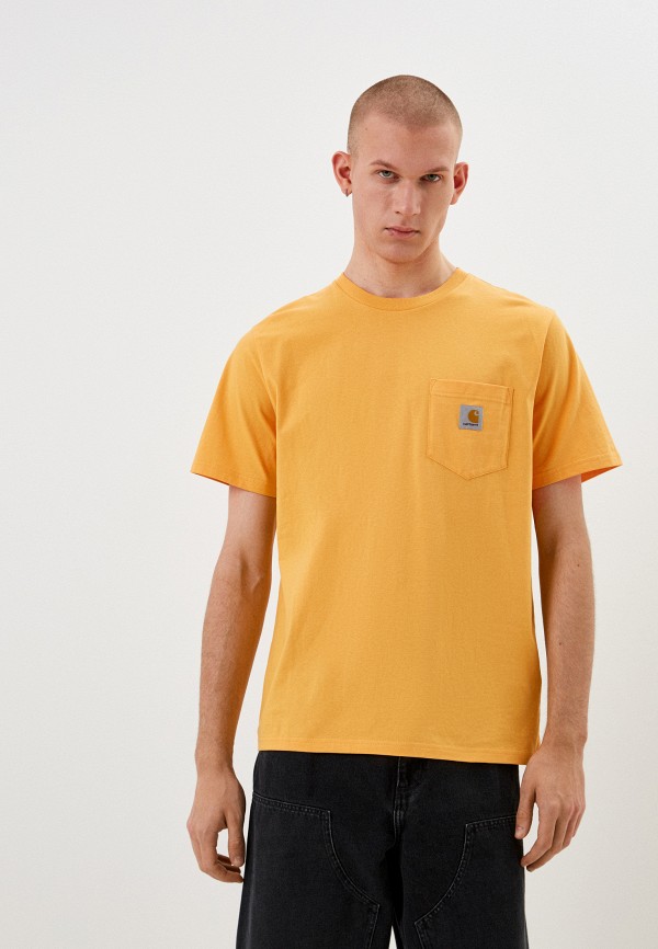 мужская футболка с коротким рукавом carhartt wip, оранжевая