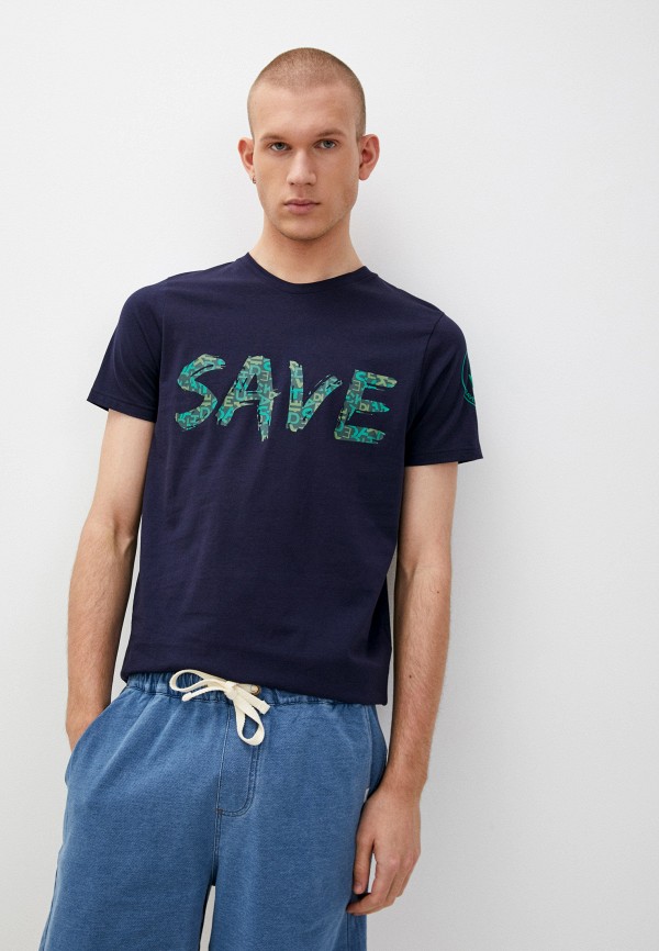 мужская футболка с коротким рукавом save the duck, синяя