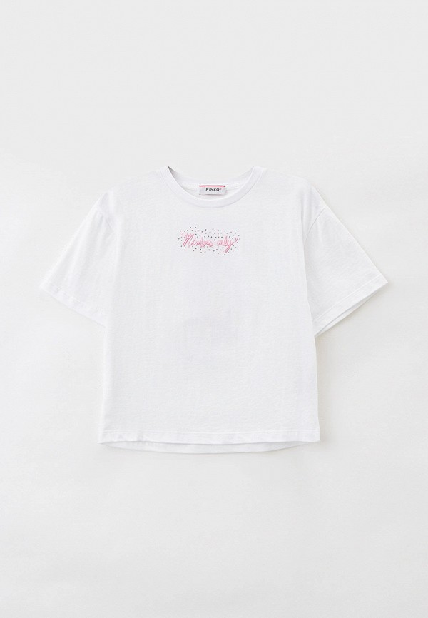 футболка с коротким рукавом pinko up для девочки, белая