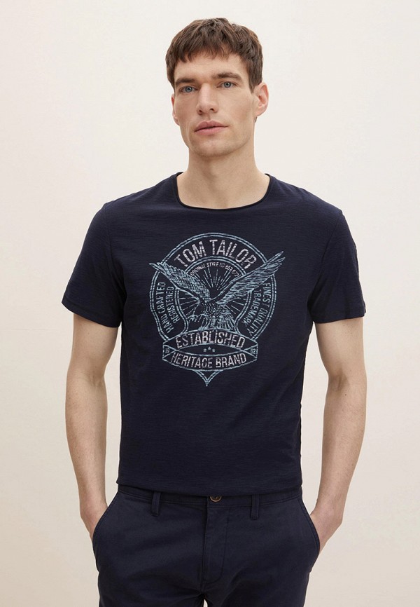 мужская футболка с коротким рукавом tom tailor, синяя