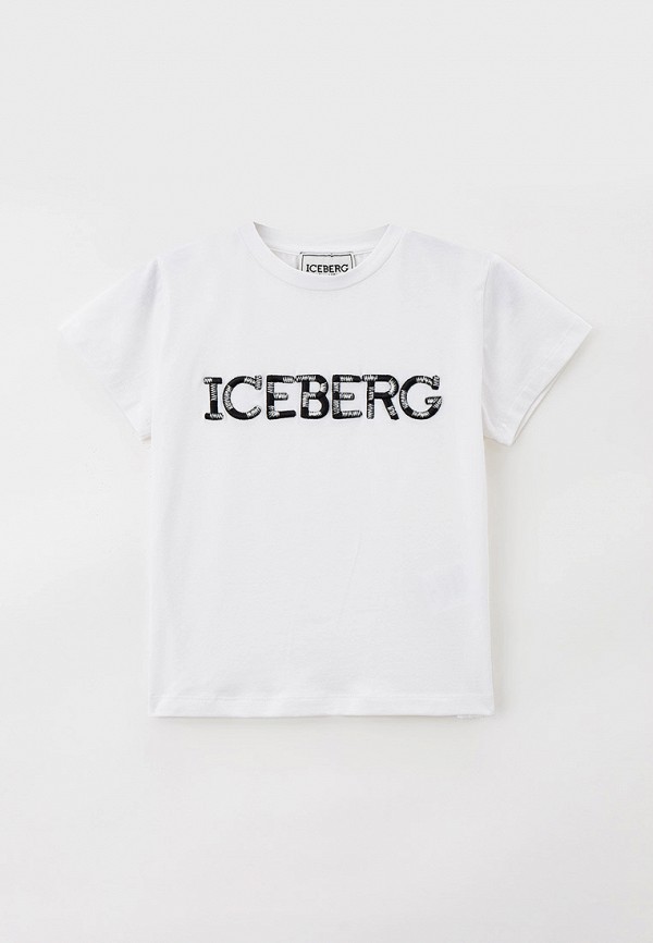 футболка с коротким рукавом iceberg для девочки, белая