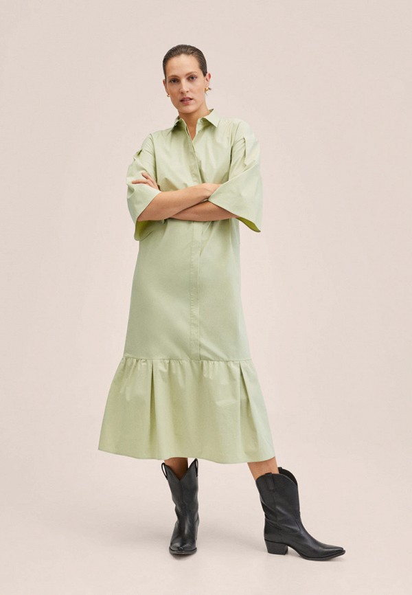 женское платье mango, зеленое