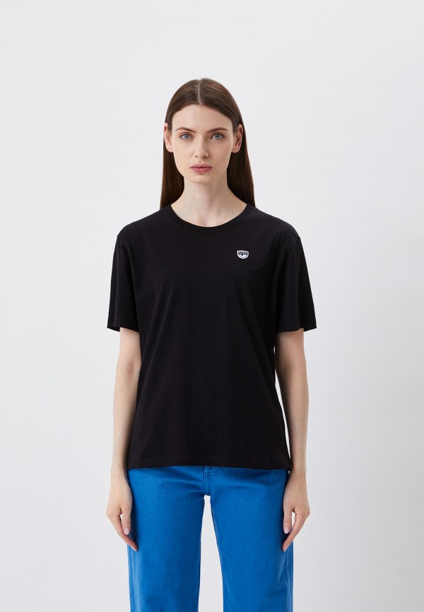 женская футболка chiara ferragni, черная