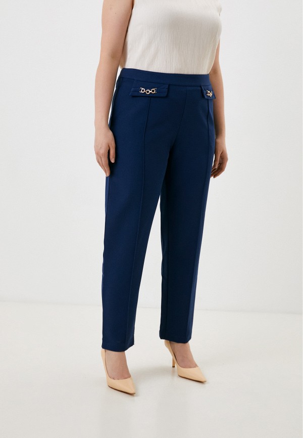 женские прямые брюки kitana by rinascimento, синие