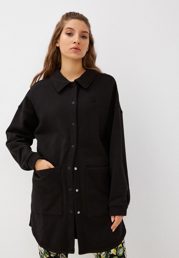 женская рубашка с длинным рукавом puma, черная