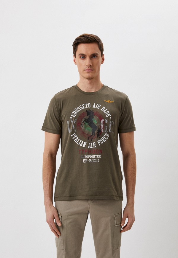 мужская футболка aeronautica militare, хаки